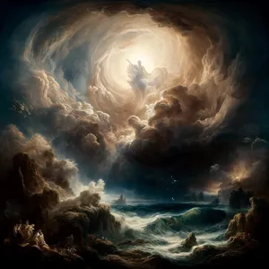 2. Ziemia zaś była bezkształtna i pusta, a ciemności były nad powierzchnią bezmiaru, a Duch Boży unosił się nad wodami.