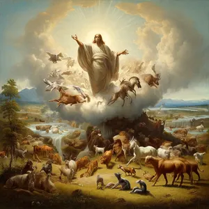 24. I rzekł Bóg: Niech ziemia wyda z siebie żywe istoty według swego rodzaju: bydło, gady i dzikie zwierzęta na ziemi, według swego rodzaju. I stało się tak.