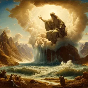 9. I rzekł Bóg: Niech się zgromadzą wody pod niebem w jedno miejsce, a niech się ukaże suchy ląd. I stało się tak.