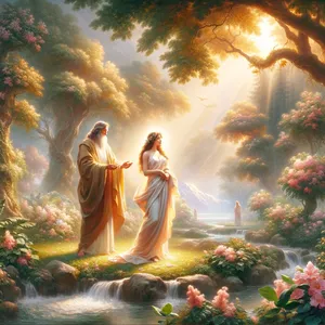 22. I z żebra, które wziął z człowieka, Pan Bóg zbudował kobietę i przyprowadził ją do człowieka.