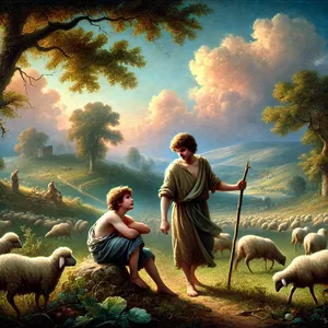 2. A potem urodziła jego brata Abla. Abel był pasterzem trzód, a Kain uprawiał rolę.