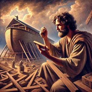 16. Zrobisz w arce okno, kończące się na łokieć od góry. Wejście do arki umieścisz z jej boku; zrobisz w niej dolne, środkowe i górne piętra.