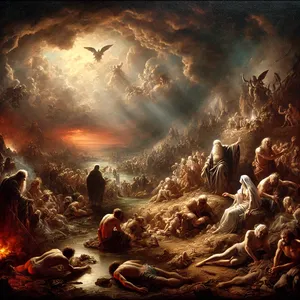 5. A gdy Pan widział, że wielka jest złość człowieka na ziemi i że wszystkie myśli jego serca są ustawicznie złe,