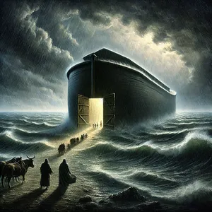 1. Pan powiedział do Noego: «Wejdź do arki ty i cała twoja rodzina, bo widzę, że ty jeden jesteś prawy przede Mną w tym pokoleniu.