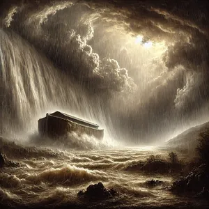 12. I padał deszcz na ziemię przez czterdzieści dni i czterdzieści nocy.