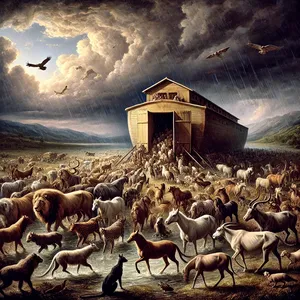 14. Oni oraz wszelkie dzikie zwierzęta według gatunków, wszelkie zwierzęta domowe według gatunków, wszelkie stworzenia pełzające po ziemi według gatunków, wszelkie ptaki według gatunków, wszystko, co lata.