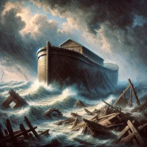 23. Tak zginęły wszystkie istoty żyjące na ziemi, od człowieka począwszy aż po bydło, płazy i ptactwo powietrzne; wszystko wyginęło na ziemi, ocalał tylko Noe i ci, co z nim byli w arce.