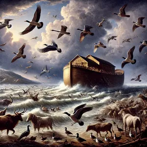 3. Także z ptactwa niebieskiego po siedem samców i samic, aby ich rodzaj przetrwał na powierzchni całej ziemi.