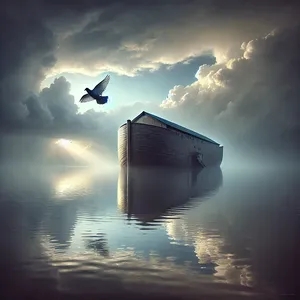 12. Czekał jeszcze siedem dni, i znowu wypuścił gołębicę, ale już więcej do niego nie wróciła.