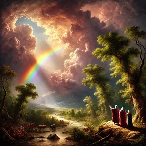 14. Kiedy zbiorą się chmury nad ziemią i mój łuk ukaże się w chmurach,