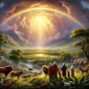 16. Gdy łuk ukaże się w chmurach, spojrzę na niego, aby wspomnieć wieczne przymierze między Bogiem a każdą istotą żyjącą we wszelkim ciele, jakie jest na ziemi.