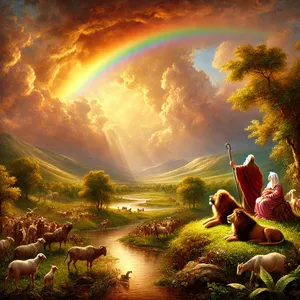 17. Rzekł Bóg do Noego: To jest znak przymierza, które ustanowiłem między mną a wszelkim ciałem, jakie jest na ziemi.